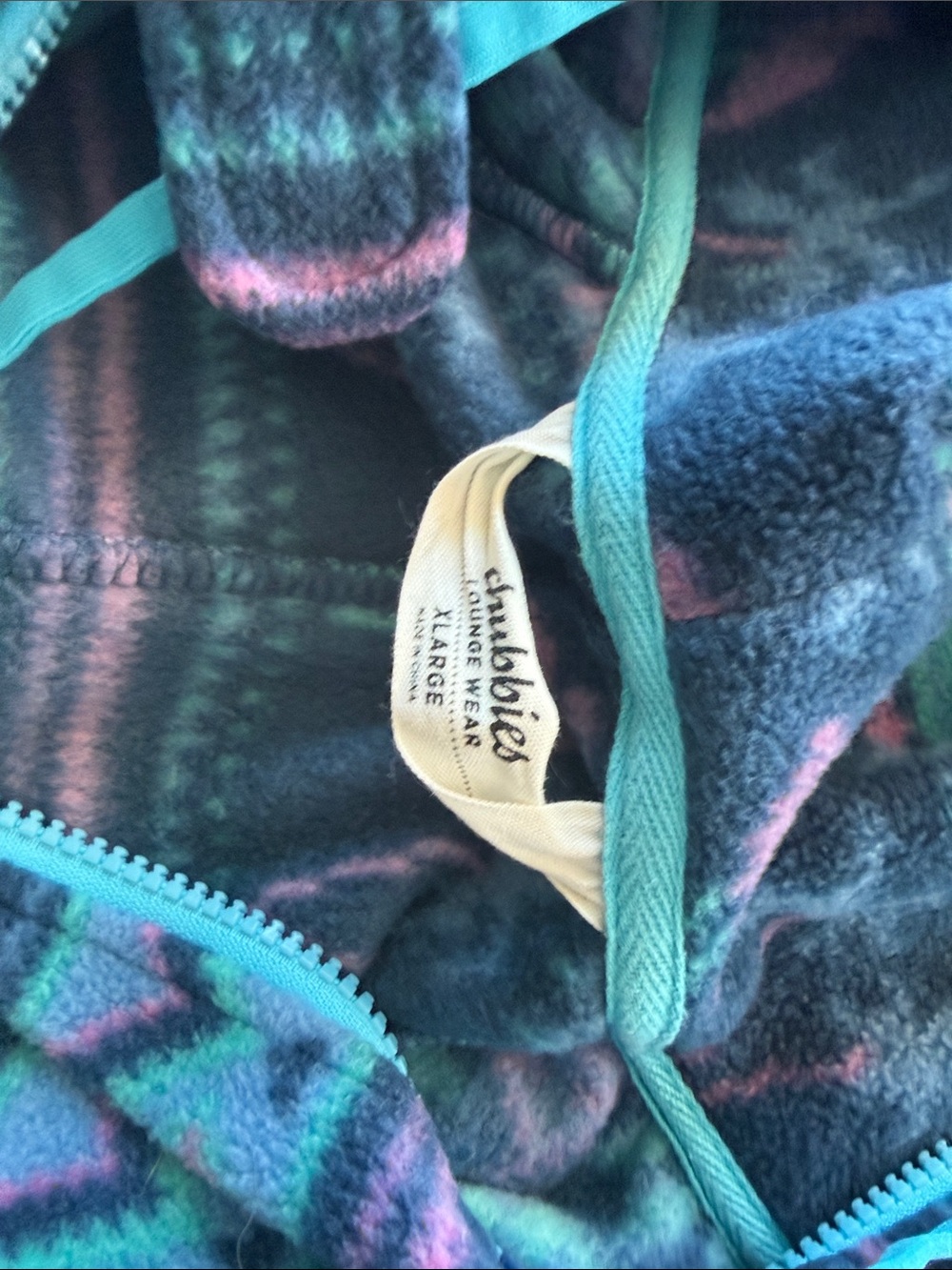 chubbies Teal, Navy & Purple Plush Fleece Zip Hoodie
